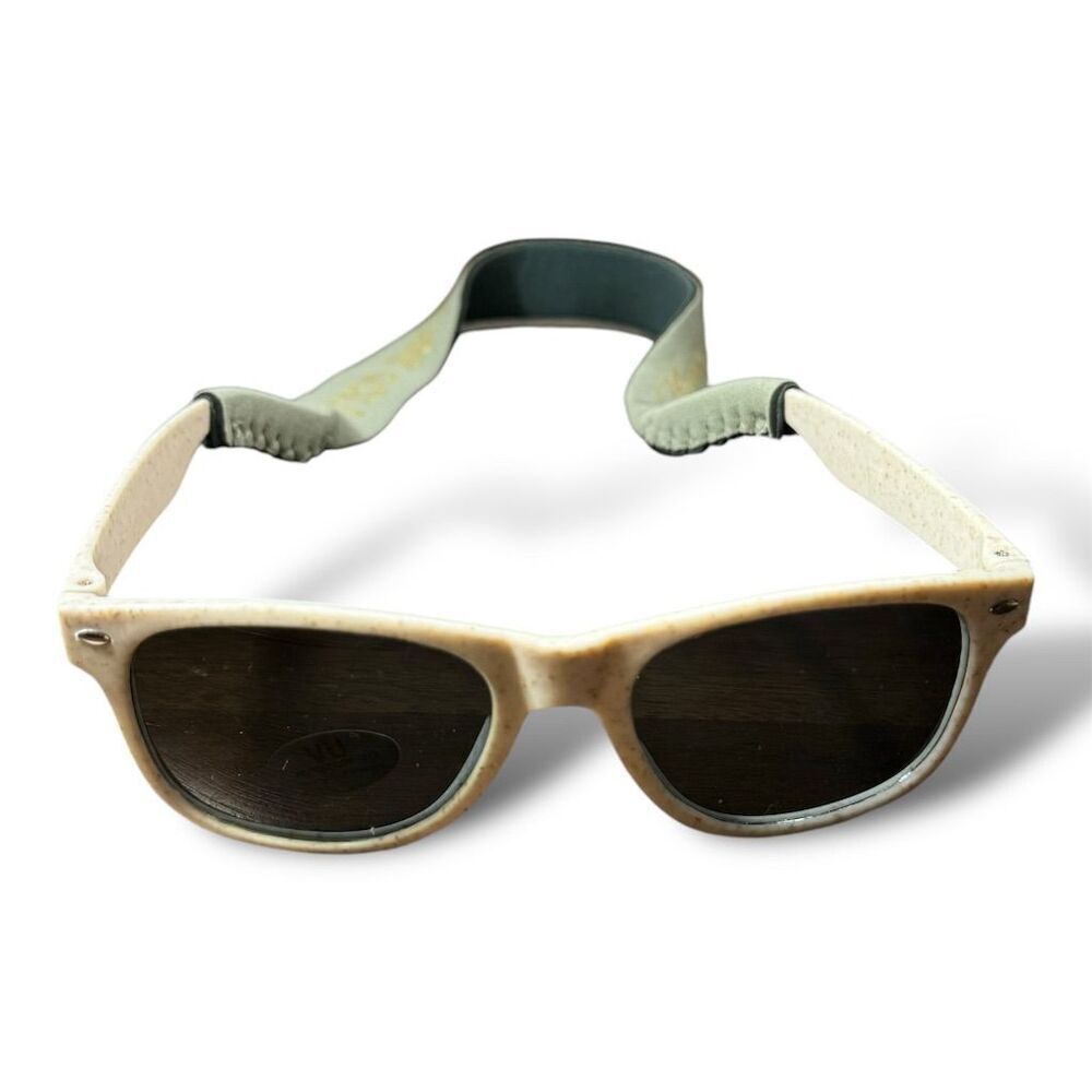 Michelob ULTRA Pure Gold Sunglasses White Frame UV400 Unisex Matching Neck Strap